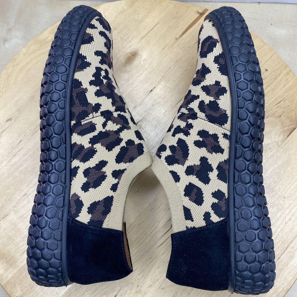 L'Armour DesPieds Cheetah Havana Knit Womens Slipons Size 6 NWOB